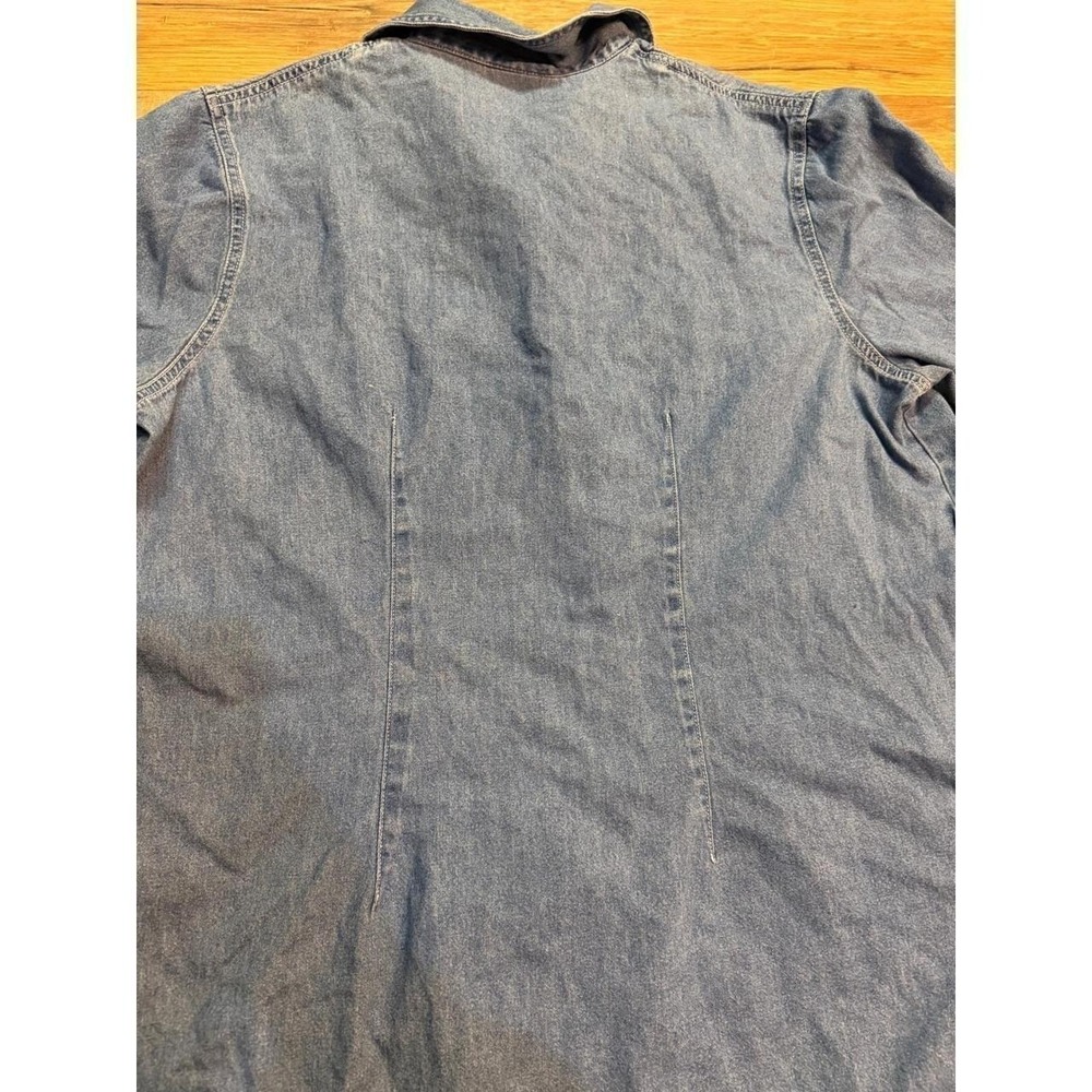 Vintage Oh Mama Denim Hand Embroidered Tunic Button Top 3/4 Sleeve Boho Artsy - Picture 8 of 8